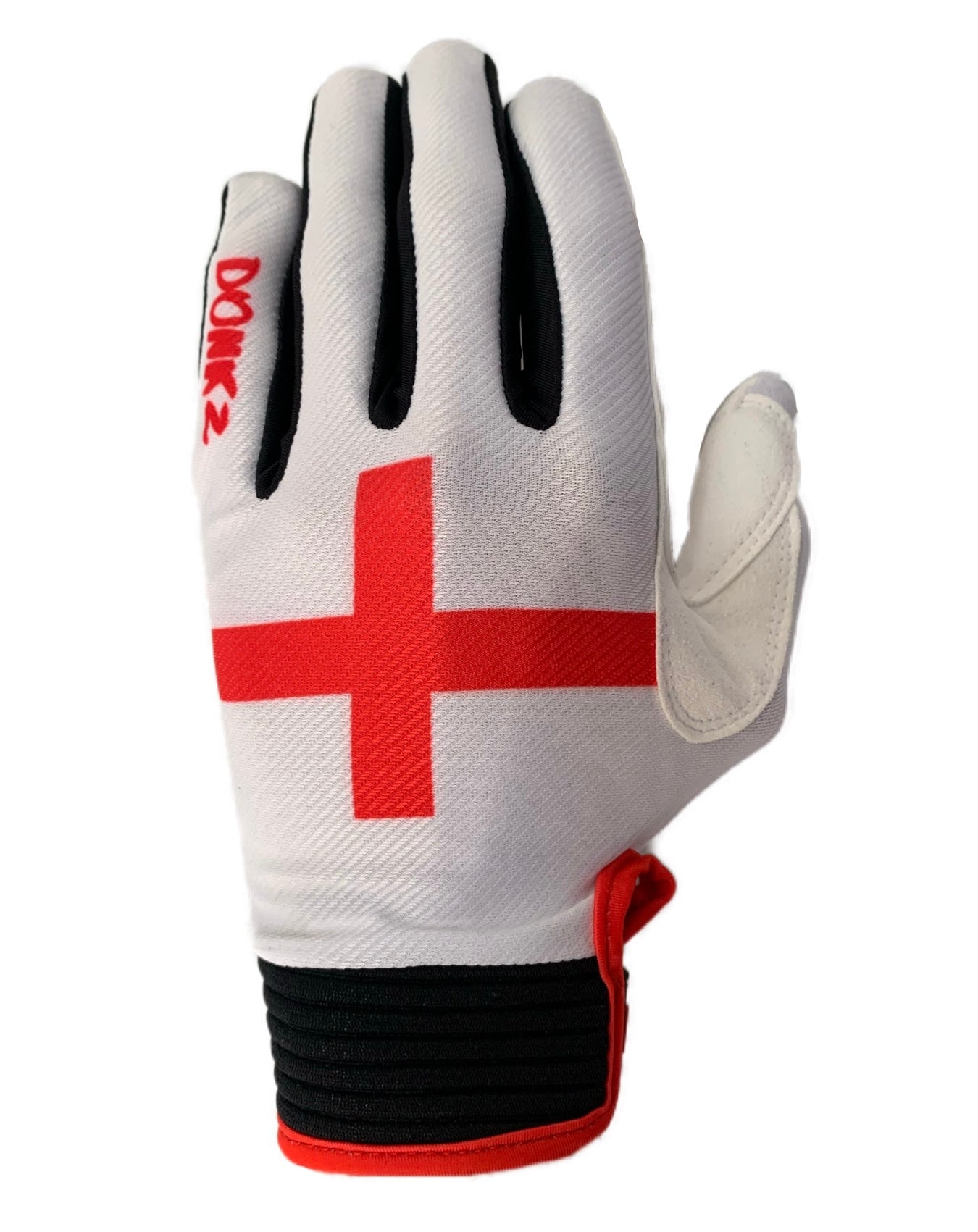 White Donkz MX gloves with red cross