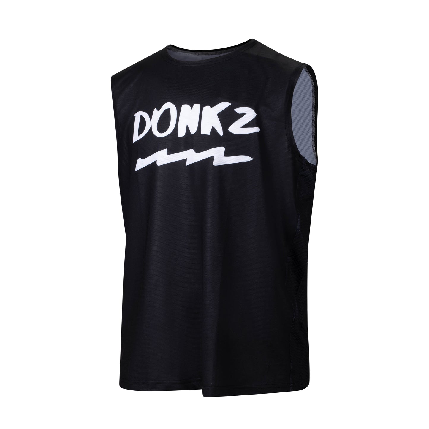 Black MX/Enduro Vest with white Donkz logo and detailing