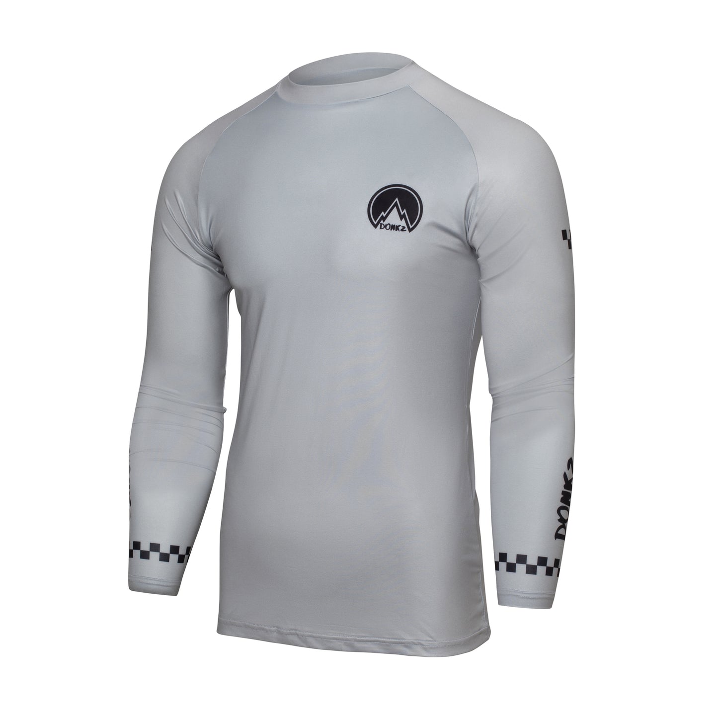 Grey Donkz compression top wit black detailing.