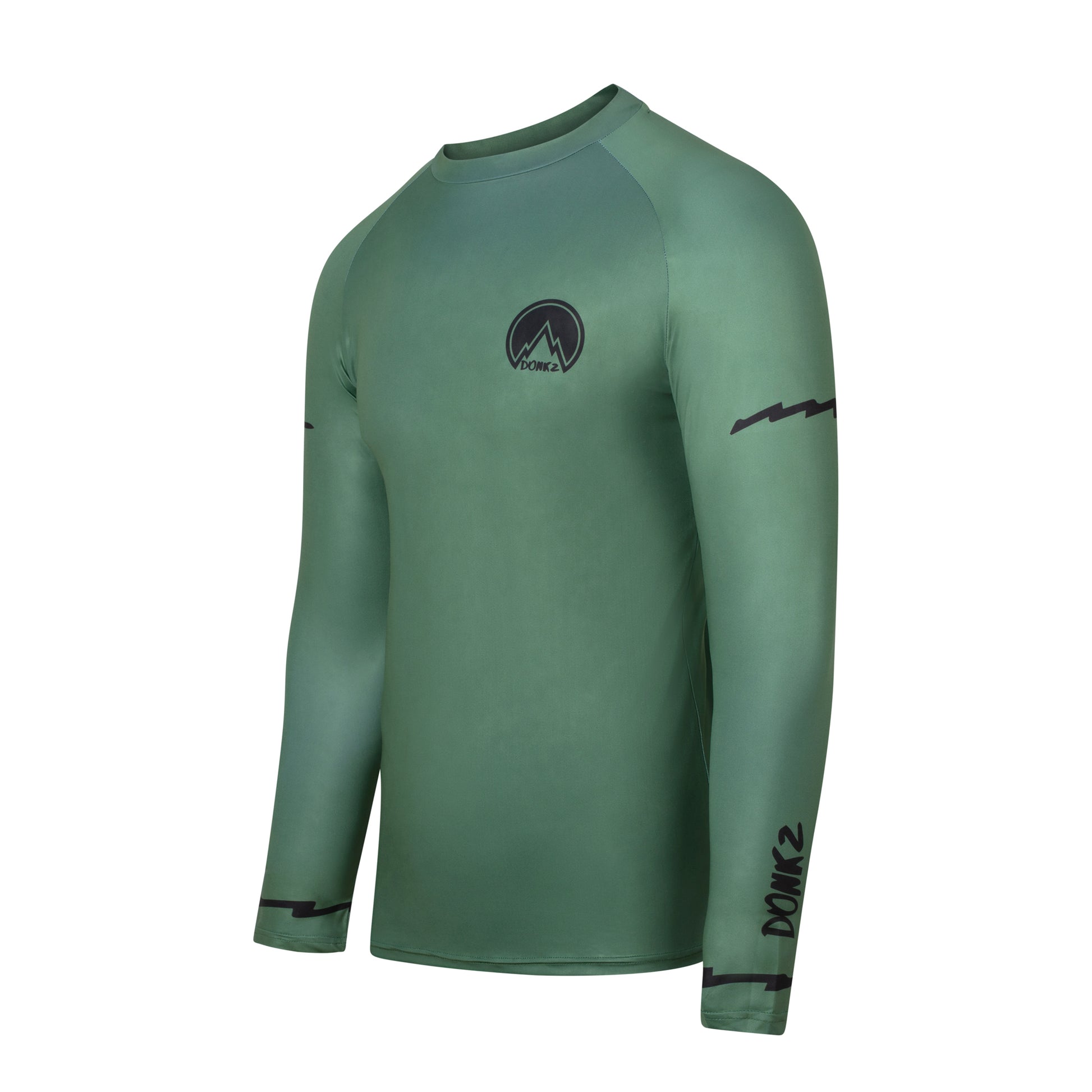 Khaki green Donkz compression top with black detailing