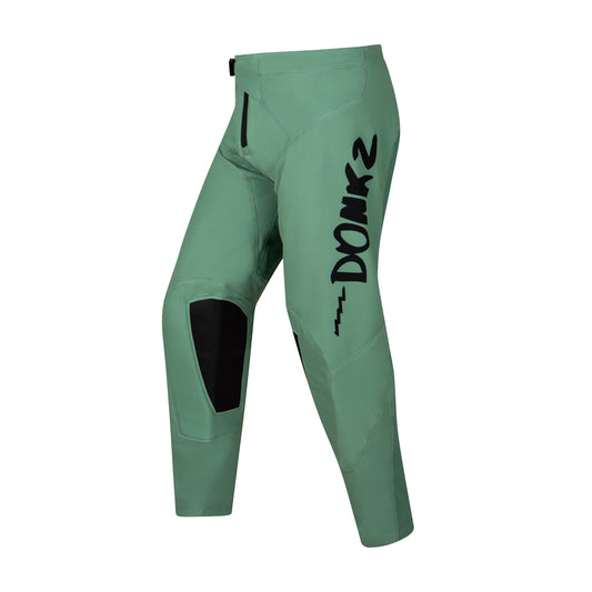 Khaki green MX / Enduro Donkz Racing pants with black detailing