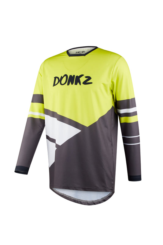 Neon yellow, grey and white MX / Enduro Donkz Racing Jersey 