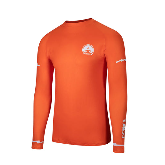 Orange compression top with white detailing