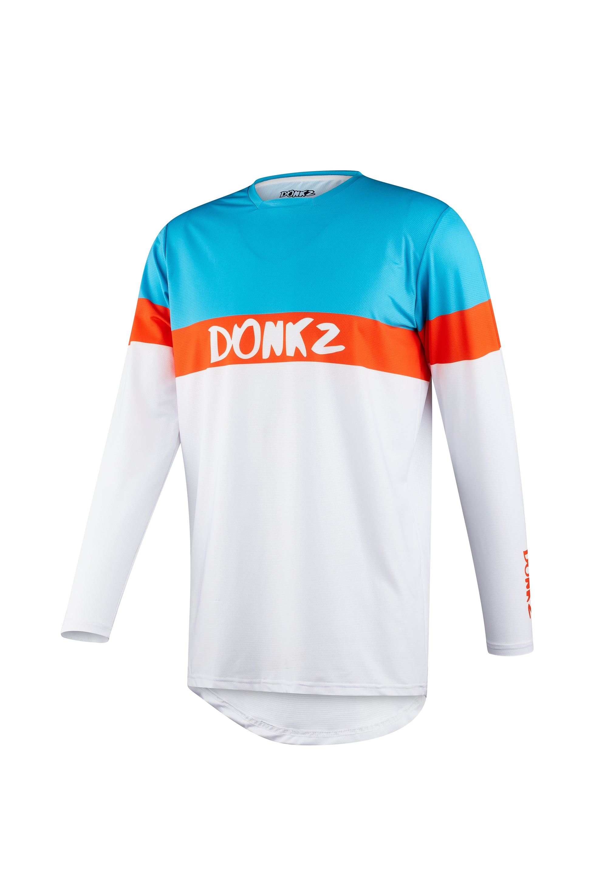 White, blue and orange MX / Enduro Donkz Racing jersey