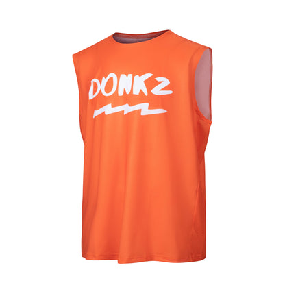 Orange MX / Enduro vest with white Donkz logo and detailing